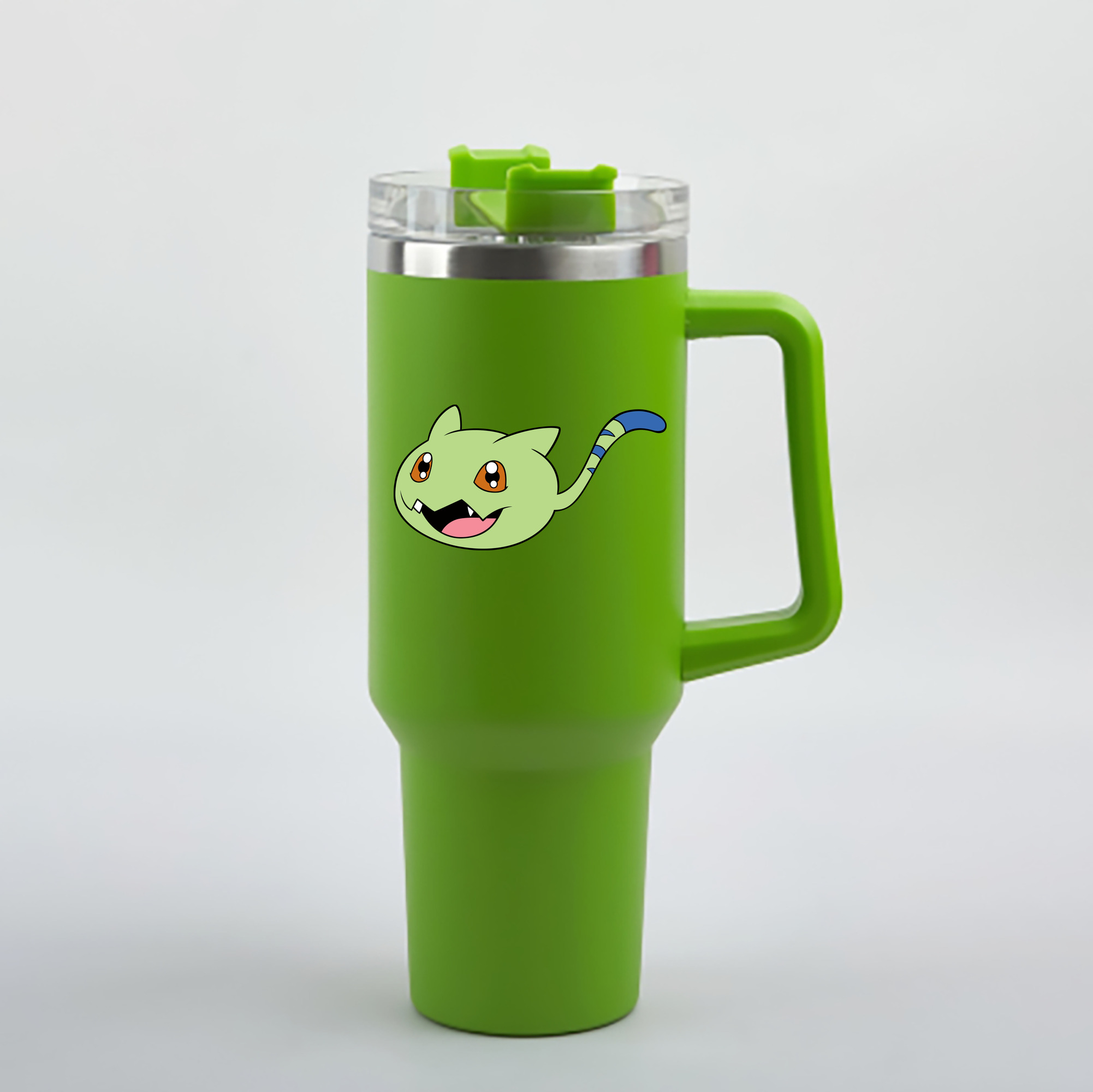 （画像用） Digimon デジタルモンスター/デジモン 1200mL車用タンブラー - クリスタルステッカー（プラスチックストロー付き）